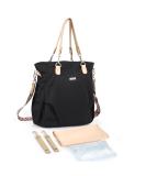 Sonarin Stylish Waterproof Baby Diaper Bag - Large Capacity Travel Bag with Shoulder Straps Stroller Hooks & Changing Pad - Black - Buy Online on GoSupps.com