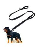 Leashes for Dogs 1.5m Double Handles Strong Dog Lead Heavy Duty Nylon Dog Rope Training Leash Control Safety Dual Dog leash for Large Medium Dogs Reflective design black - Buy Online on GoSupps.com