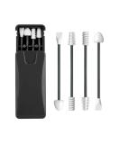 Upgraded Reusable Silicone Ear Swabs 4 Pcs - Black Love Shape Cotton Swabs for Ears Cleaning and Makeup Beauty - Buy Online on GoSupps.com