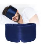 ATREEEBAG Silk Sleep Mask | Unisex 100% Skin-Friendly Silk Eye Mask | Adjustable Night Mask for Home & Travel | Navy Blue - Buy Online on GoSupps.com