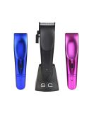 StyleCraft Ergo Professional Microchipped Magnetic Clipper - 5 Guards Charging Stand & 3 Customizable Lids (Black Pink Blue) - International Shipping Available - Buy Online on GoSupps.com