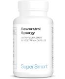 Resveratrol Synergy - Potent Natural Antioxidants | Fisetine Pterostilbene Quercetin Polydatin | Supports Oxidative Stress Relief | Gluten-Free by Supersmart - Buy Online on GoSupps.com