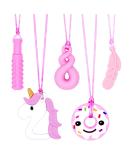 Sensory Chew Necklaces 5PCS - Silicone Chewy Necklace for Autism & ADHD Kids and Adults - Reduce Anxiety & Fidgeting - Special Needs Chewing Tool - Buy Online on GoSupps.com