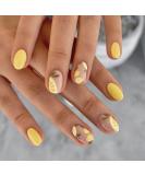 Acrylic Press on Nails - Short Round Lemon Design Fake Nails | 24 Pcs Glossy Yellow Full Cover Stick-ons for Women - Buy Online on GoSupps.com