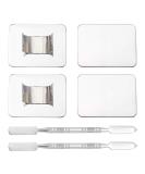 Olycraft 6-Piece Stainless Steel Makeup Palette Set for Nail Art - Mini Ring Manicure Pallet with Spatula Tools - 4.3x3.3cm for DIY Design - Buy Online on GoSupps.com