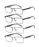 Fsread 4 Pack Men's Reading Glasses +3.50 - Lightweight Blue Light Blocking Metal Frames - Stylish & Comfortable - Buy Online on GoSupps.com