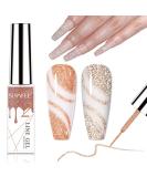 Supwee Champagne Reflective Gel Liner - Holographic Nail Art Glitter Gel for Fine Line Painting - 10ml - Buy Online on GoSupps.com