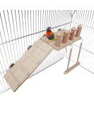 Bird Perches Cage Toys Play Gyms Stands with Climbing Ladder & Swing for Green Cheeks, Lovebirds, Chinchillas - Bird Cage Chewing Toys Set - Buy Online on GoSupps.com