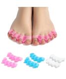 Samoka 6 PCS Gel Toe Separators for Bunion Correction and Toe Alignment - 3 Pairs (Blue/Pink/White) - Buy Online on GoSupps.com