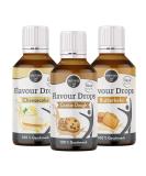 Borchers Flavor Drops Tasting Package - 3 x 30ml (Cheesecake Cookie Dough Butter Biscuit) | Zero Calories | Perfect for Cooking Baking & Drinks - Buy Online on GoSupps.com