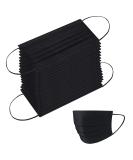 100PCS Black Disposable Face Masks with 3 Layer Protection and Adjustable Ear Loops - Buy Online on GoSupps.com
