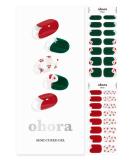 Buy Ohora Semi Cured Gel Nail Strips - N My Mittens | Red/Green Pattern UV/LED Compatible Easy Application Salon-Quality - Includes Prep Pads & Nail File - Buy Online on GoSupps.com