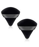 2 Pack Black Powder Puff Triangle Makeup Sponges - Large Soft Under Eye Setting Puffs for Pressed Powder - Body and Eye Cosmetic Foundation Applicator - Buy Online on GoSupps.com