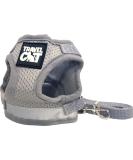 Travel Cat Harness and Leash Set - Adjustable Comfort Fit Mesh Vest Harnesses with Reflective Strap - Snug Fit Harness for Cats Kitten for Outdoor Walking Grey Large (Chest 16-19 inch) Grey L - Buy Online on GoSupps.com