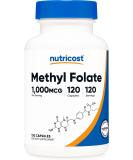 Nutricost Methyl Folate 1000mcg, 120 Vegetarian Capsules - Gluten Free, Non-GMO - Buy Online on GoSupps.com