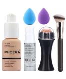 6-Piece Matte Liquid Foundation Set | Full Coverage Face Primer Brushes & Sponges | International Shipping - Buy Online on GoSupps.com