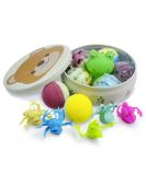 6-Piece Tin Box Bath Bomb Gift Set with Croaking Frog and Finger Toys - Natural & Organic, Colorful Moisturizing Spa Fizzies for Kids - Perfect Self Care and Birthday Gift - Buy Online on GoSupps.com