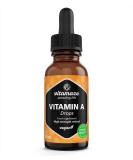 Vitamin A Drops 5000 IU High Strength - 50ml Vegan Liquid Supplement, High Bioavailability - Buy Online on GoSupps.com