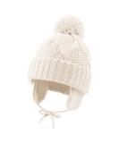 Pesaat Baby Winter Beanie Earflap Hat | Fleece Lined Infant Toddler Boys Girls Hat | Pompom | White | 0-6 Months - Buy Online on GoSupps.com