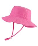 LACOFIA Toddler Baby Sun Hat | Wide Brim Bucket Hat for Outdoor Swim | Adjustable 6-24 Months | Unisex Kids Beach Pool Hat - A-Pink - Buy Online on GoSupps.com
