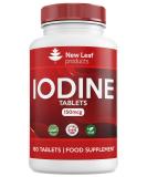 Iodine Tablets 150mcg 180 Vegan High Strength | Natural Source of Iodine | 6 Month Supply | GMO Free - Made in UK by New Leaf - Buy Online on GoSupps.com