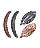 Nifocc Banana Hair Clips | Fisht Horses Long Hair Combs for Women & Girls - 4 Pcs Brown & Black - Buy Online on GoSupps.com