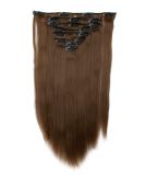 Buy S-Noilite Clip In Hair Extensions - Smooth 58cm Light Brown 8PC Partial Set with 18 Clips for Realistic Look - Buy Online on GoSupps.com