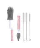Silicone Bottle Brush Cleaner Soft Silicone Baby Bottle Brush for Cleaning Water Bottles Baby Bottles Thermoses Glasses Cups Wine Glass Food Jars (Pink) - Buy Online on GoSupps.com