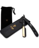 Cut Throat Razor for Men - The Kings Cutthroat | Black & Gold Steel Shaving Kit with Leather Pouch & Velvet Bag - Essential Grooming Accessory for Beards (No Blades - Buy Online on GoSupps.com