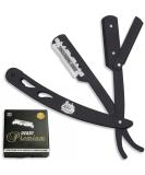 The Shave Factory Straight Edge Razor Kit with 100 Derby Blades - Stainless Steel Men's Straight Razor Set - Buy Online on GoSupps.com