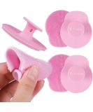 Silicone Face Scrubber - Exfoliating Facial Brush for Gentle Cleansing | 2 Pack Pink | Premium Skin Care Tool - Buy Online on GoSupps.com