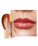 Oulac lip gloss shiny - liquid lipstick 3D gloss finish moisture lip gloss transparent glitter with rosendamascena flower extract lip care for dry lips 4.5ml apricot (C02) - Buy Online on GoSupps.com