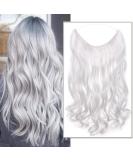 Silk-Co Hair Extensions with Rubber Band - Adjustable Secrets Synthetic Extensions Invisible Cord Corrugated Design for Women - 50cm Silver Gray - Buy Online on GoSupps.com
