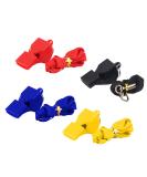 Yoezuo pipe with lanyard 4 pieces of colors plastic trill whistles sports pipes with adjustable and removable Lanyard for school sports football physical education (black red yellow blue) - Buy Online on GoSupps.com