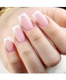24pcs French Tip Stick on Short Square False Nails - Nude Removable Glue-on Fake Nails for Women and Girls - Nail Art Accessories 0232Y22 - Buy Online on GoSupps.com