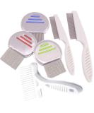 Qtopun Nits Free Lice Comb - Stainless Steel Louse & Flea Comb for Dogs & Cats (6 Pack) | Quality Pet Grooming Tool - Buy Online on GoSupps.com