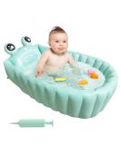 Inflatable Baby Bathtub - Portable Travel Bath Tub for Infants to Toddlers - Foldable Non Slip Spa Tub with Air Pump (Green) - Buy Online on GoSupps.com