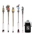 Harry Potter Makeup Brush Set with Bag - Wizard Wall Collection for Foundation Eyeliner Eyeshadow & More | Soft Gold Brushes for Beauty - Buy Online on GoSupps.com