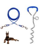 JETOP Heavy Duty Dog Stake & 10 ft Dog Chains Steel Spiral Ground Dog Spike for Outdoor Yard and Camping Dog Camping Accessories for Puppy Pet and Medium Dogs (176 lbs of pull) (Blue) - Buy Online on GoSupps.com