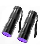 Cosoos UV Black Light Flashlight - 2 PCs Mini Pet Urine Detector with 12 LEDs - Find Urine Stains from Dogs Bed Bugs & Scorpions - No Batteries Included - Buy Online on GoSupps.com