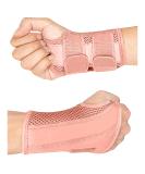 HYCOPROT Wrist Brace Night Support Splint for Wrist Pain Relief - Carpal Tunnel, Arthritis, Tendonitis - Adjustable Straps - Pink, S/M (Right Hand) - Pack of 1 - Buy Online on GoSupps.com