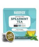 HANDPICK, Spearmint Tea Bags (100 Count) Non-GMO, Caffeine Free, 100% Pure Spearmint Leaf Tea Bags | Raw from India, Round Eco-Conscious Tea Bags Spearmint Tea 100 Count (Pack of 1) - Buy Online on GoSupps.com