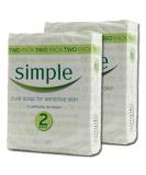 Simple Pure Soap for Sensitive Skin Twin Pack 125 Gram / 4.4 Ounce Bars (Pack of 2) 4 Bars Total - Buy Online on GoSupps.com
