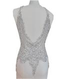 Handmade 16 Colour Rhinestones Lace Bodice Applique - White | Sew on Beads Sequins Patches for Dress & Clothing Accessories - Buy Online on GoSupps.com