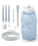 Collapsible Silicone Enema Bag Kit - 1.2L 5.3ft Hose 5 Tips Flow Control - Perfect for Coffee & Water Colon Cleansing - Buy Online on GoSupps.com