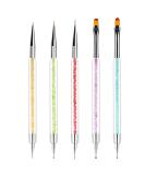 Sularpek Nail Art Brushes  5 PcsDouble-Ended Brush and Dotting Tool Kit  Nail Art Point Drill Drawing Brush Pen  Uv Gel Nail Brush  for Nail Art Design  Painting Detailing - Buy Online on GoSupps.com