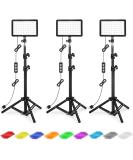 Photography Lighting Kit Dimmable 5600K USB Led Video Studio Streaming Lights with Adjustable Tripod Stand and Color Filters for Table Top/ Photo Video Shooting 9* Color Filters - Buy Online on GoSupps.com
