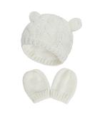 XYIYI Newborn Baby Winter Beanie Hat Mitten Set - Infant Toddler Knitted Hat Glove Set for Boys Girls 6-18 Months - White - Buy Online on GoSupps.com