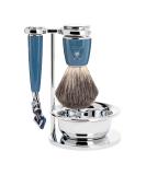 Buy M HLE Rytmo Shaving Set - 3 Pieces Pure Badger Hair Brush & Gillette-Compatible Holder with Bowl Premium Petrol Resin Handle - International Shipping Available - Buy Online on GoSupps.com