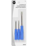 Dritz Screwdriver Set - 2 Flat, 1 Phillips Head, Assorted Sizes - Blue - Buy Online on GoSupps.com